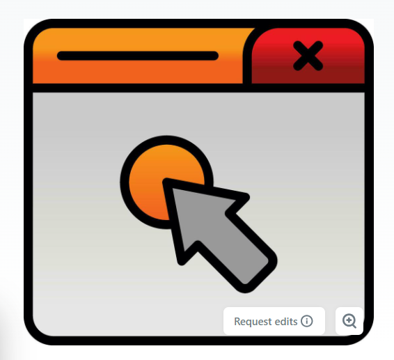 Graphic image depicting a cursor clicking a link. Represents functionality of a website.