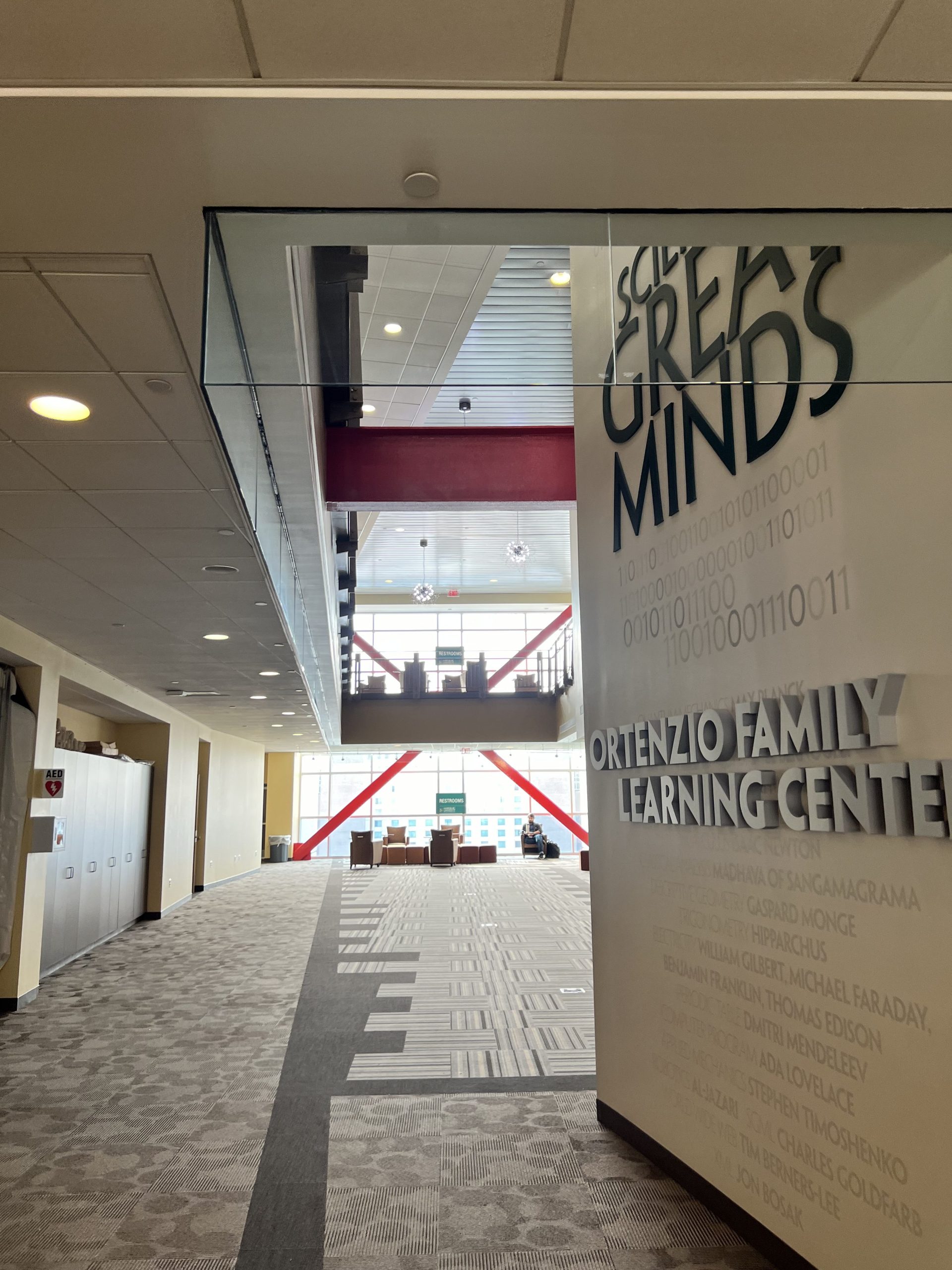 A picture of a hallway while touring Harrisburg University